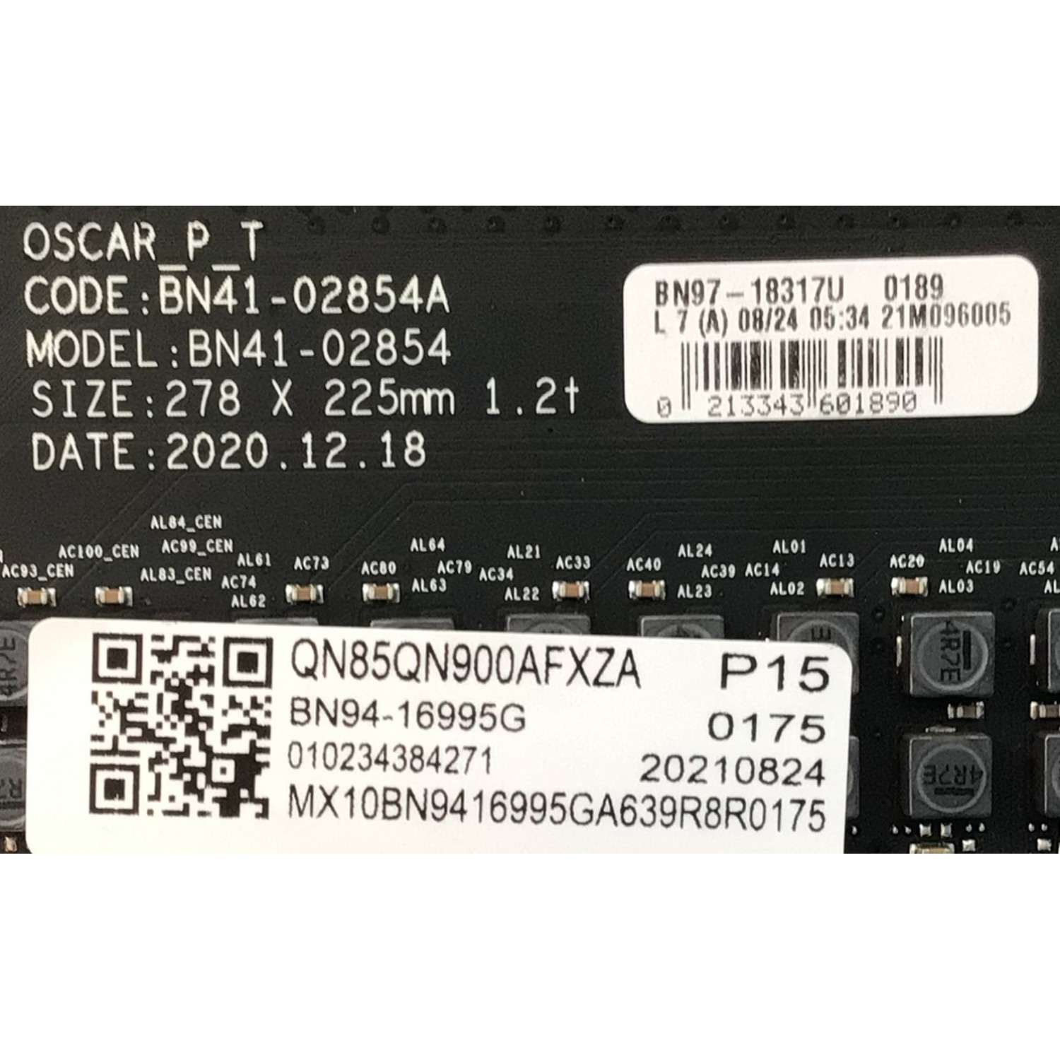 MAIN PARA SMAR TV SAMSUNG 4320p (8K) NUMERO DE PARTE BN94-16995G / BN41-02854A / BN41-02854 / BN97-18317U / PANEL CY-TA085JLAV5H / MODELO QN85QN900AF AD03 - Imagen 2